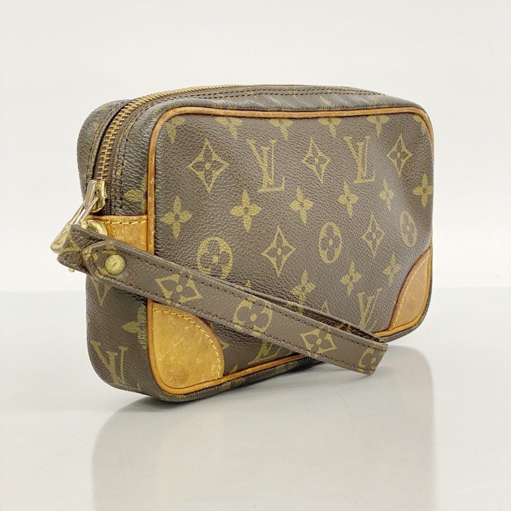 Louis Vuitton Marly Monogram Bag PM Brown Clutch Dragonne - Picture 1 of 9